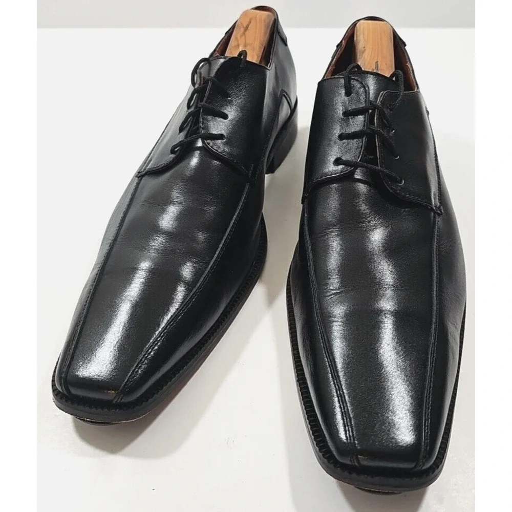 Jason & Justin Collection ~Men's Size 9.5~ Black Leather Dress Oxford Shoes.